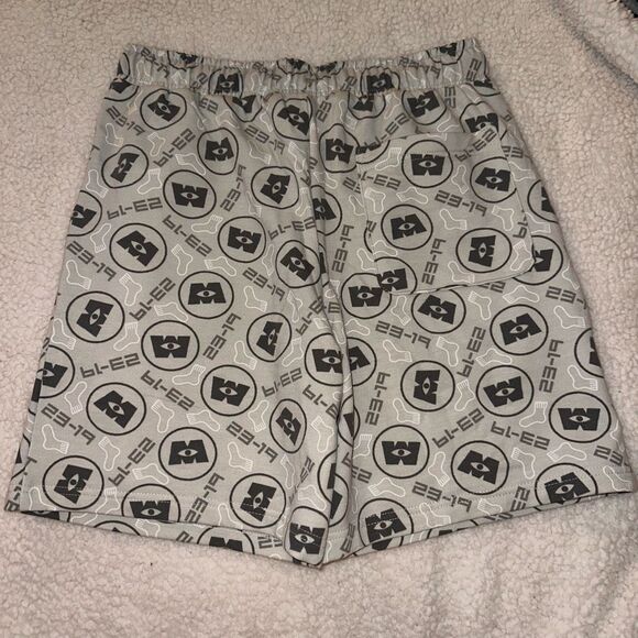 Disney Parks Monsters Inc Small Unisex Elastic Waist Sweat Shorts Green Gray NWT - Picture 4 of 6